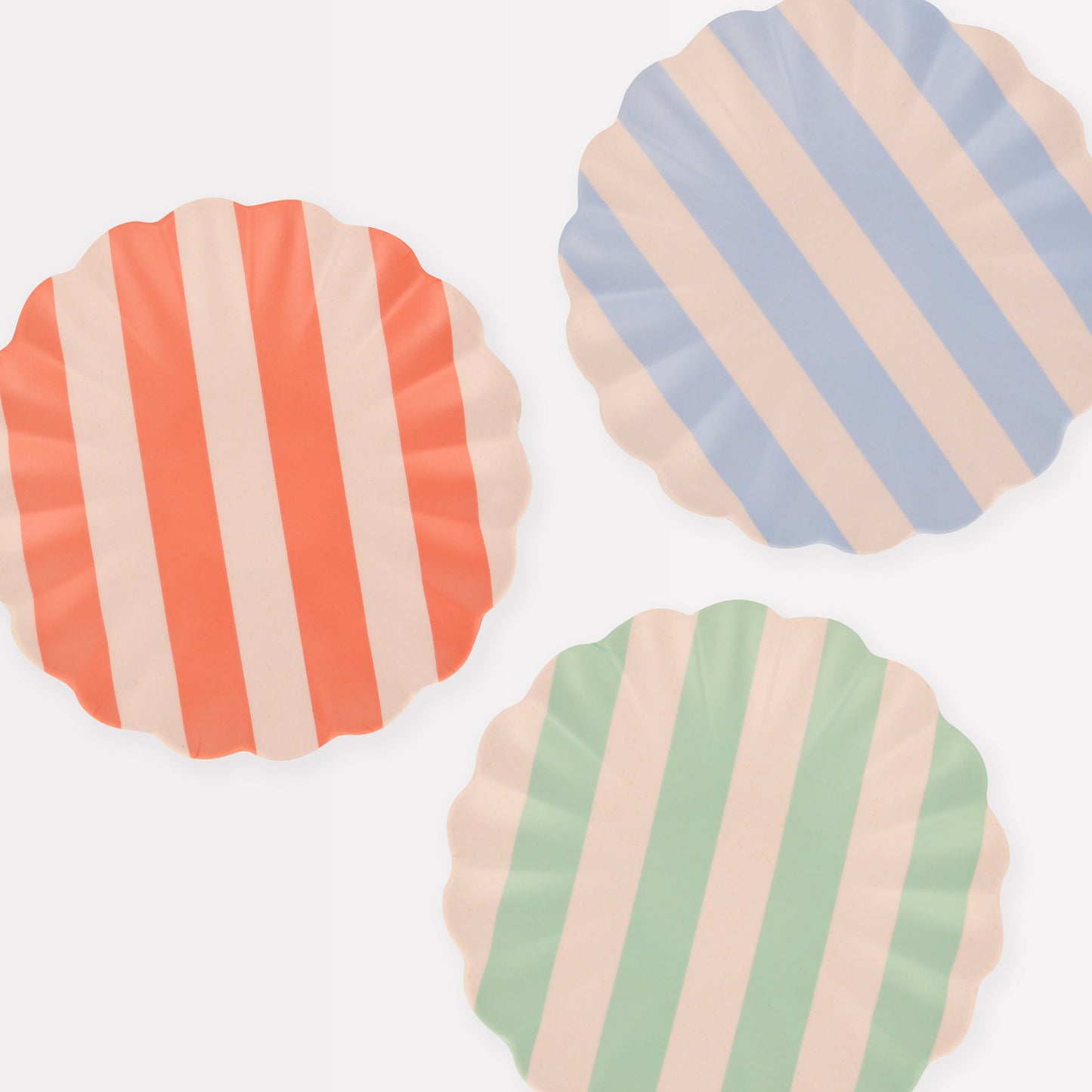 Stripey Assorted Bamboo Small Plates, Set of 6