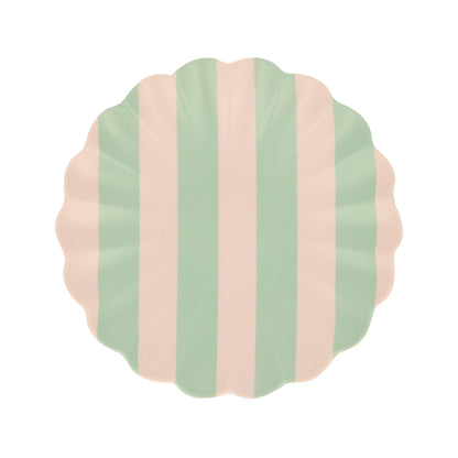 Stripey Assorted Bamboo Small Plates, Set of 6
