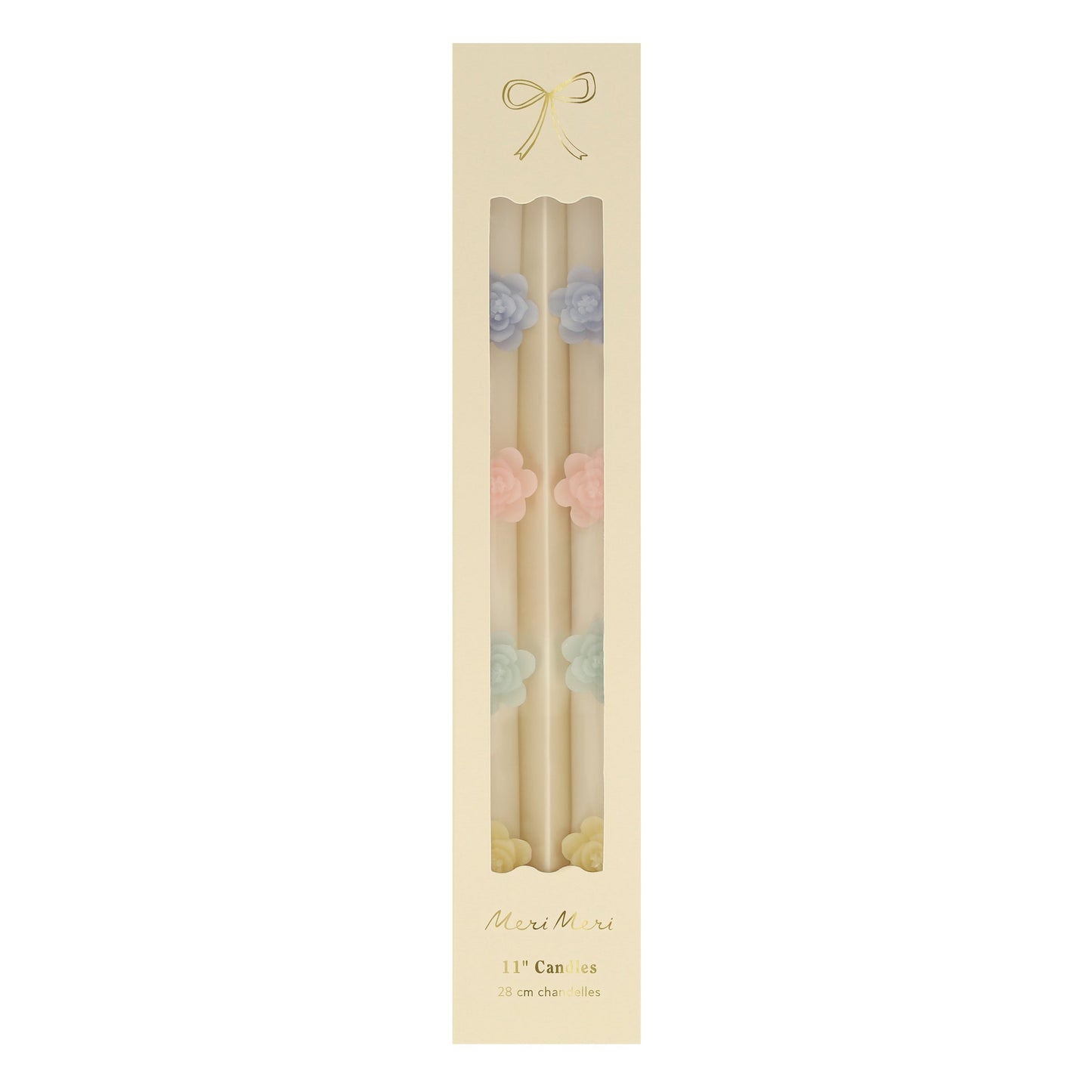 Pastel Flowers Taper Candles, Set of 2