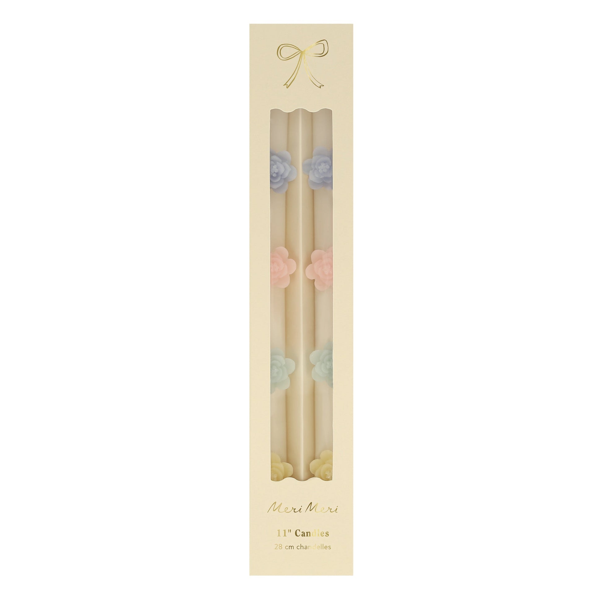 Pastel Flowers Taper Candles, Set of 2