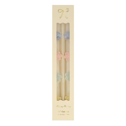 Pastel Flowers Taper Candles, Set of 2