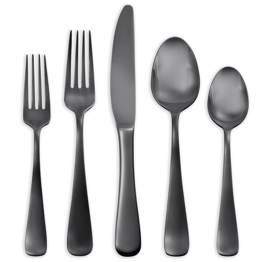 Opera Black Titanium 30-Piece Flatware Set