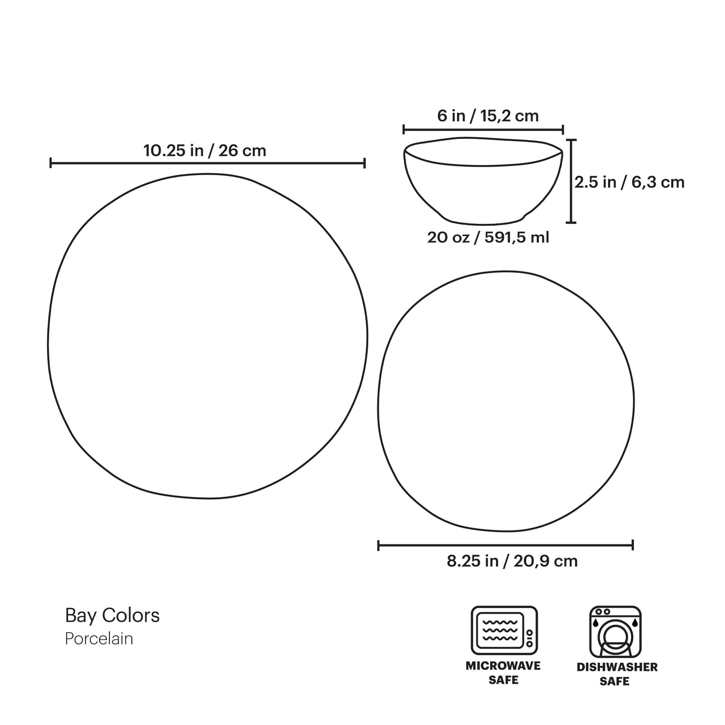 Bay Colors White 12-Piece Dinnerware Set