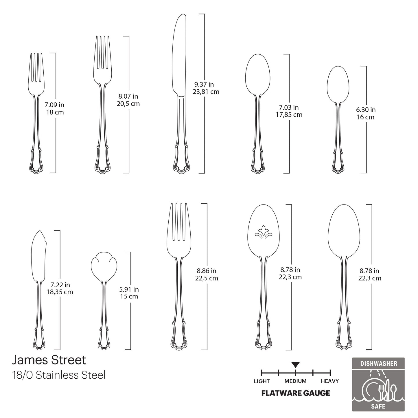 James Street 45-Piece Set Flatware