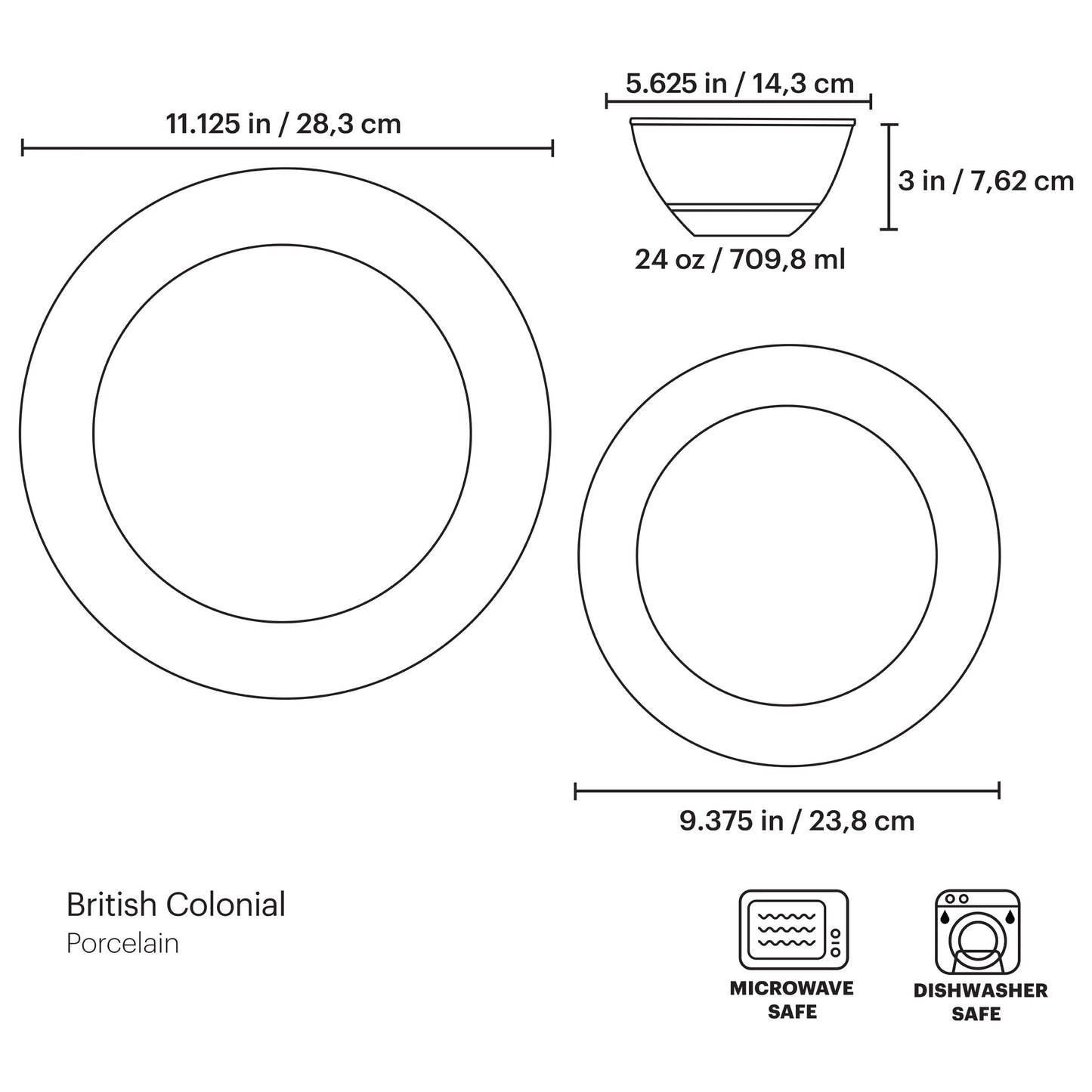 British Colonial Tradewind 12-Piece Dinnerware Set