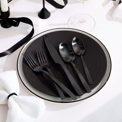 24 Seven Black Rim 12-Piece Dinnerware Set