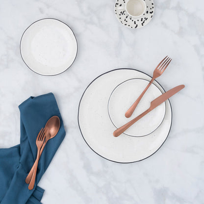 Mirabella Copper Titanium Satin 20-Piece Flatware Set