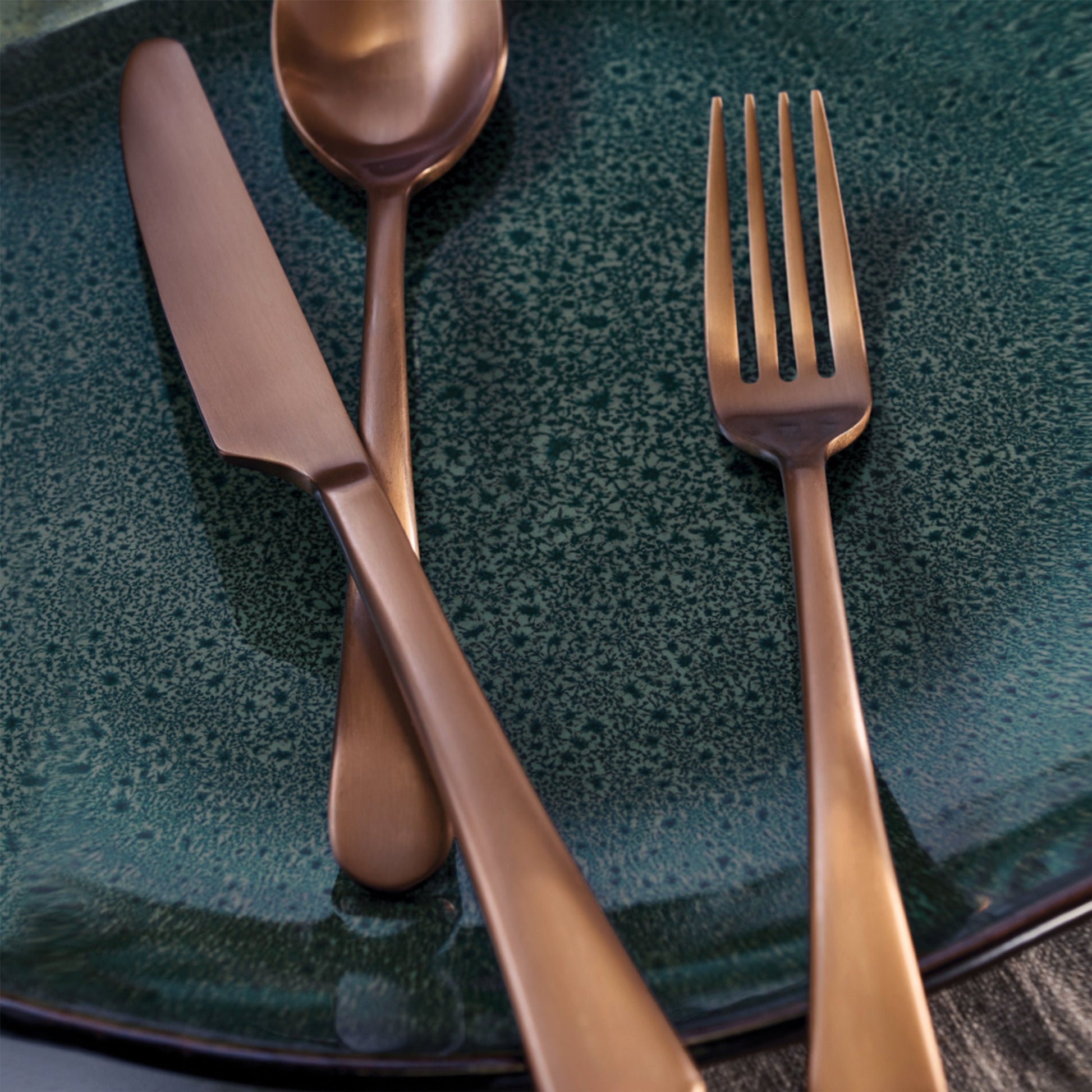 Mirabella Copper Titanium Satin 20-Piece Flatware Set