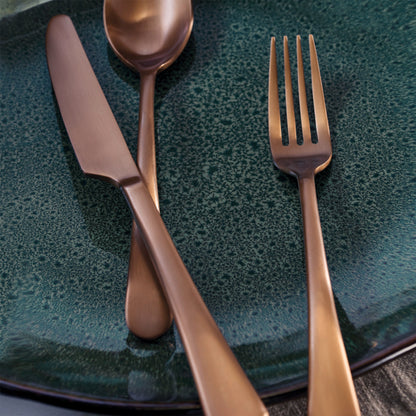 Mirabella Copper Titanium Satin 20-Piece Flatware Set