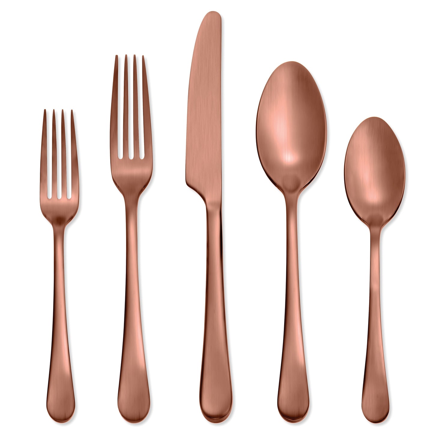 Mirabella Copper Titanium Satin 20-Piece Flatware Set