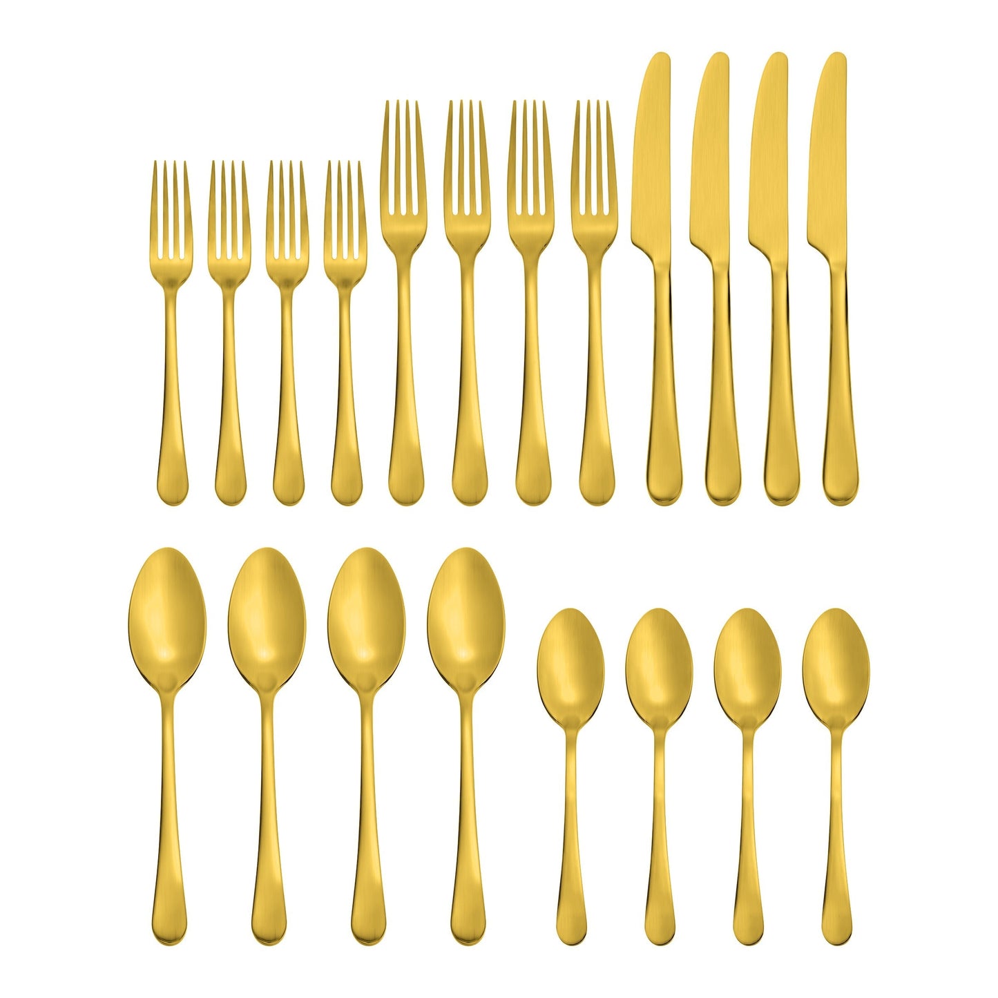 Mirabella Gold Titanium Satin 20-Piece Flatware Set