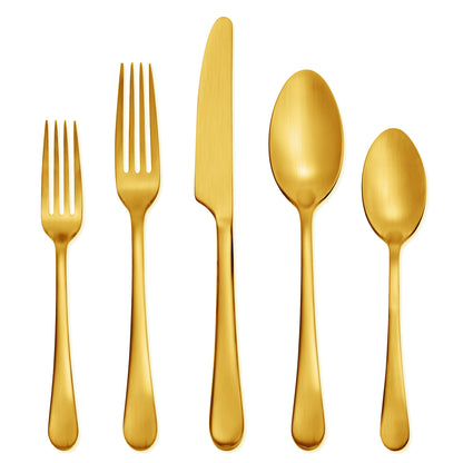 Mirabella Gold Titanium Satin 20-Piece Flatware Set