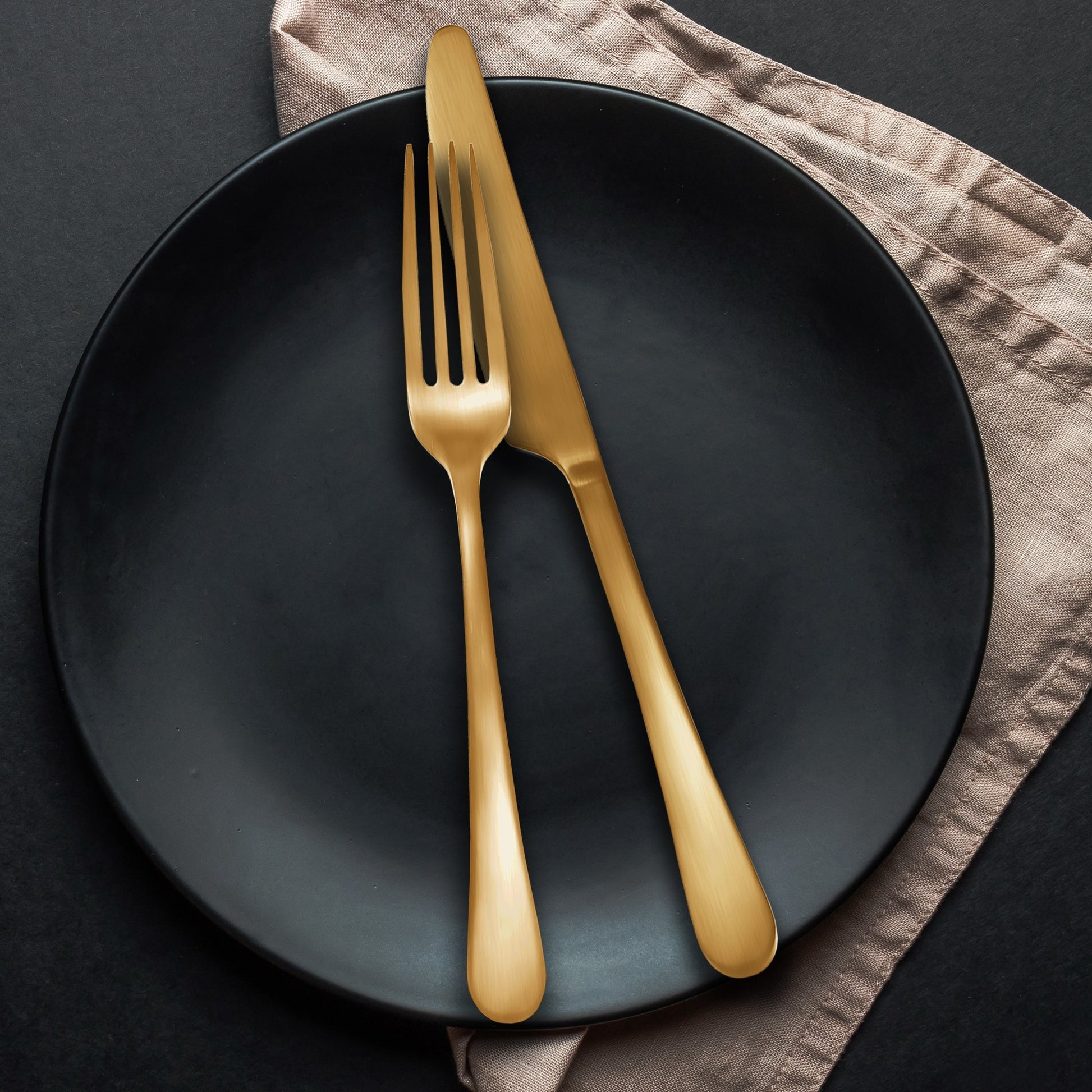 Mirabella Gold Titanium Satin 20-Piece Flatware Set