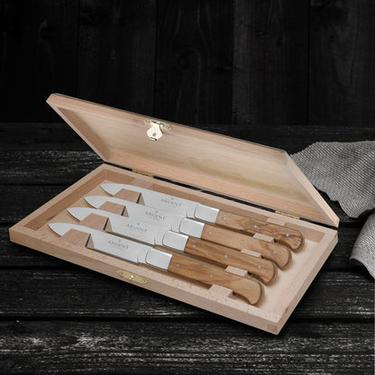 Argent Lynden Olive Wood Steak Knives, Set of 4