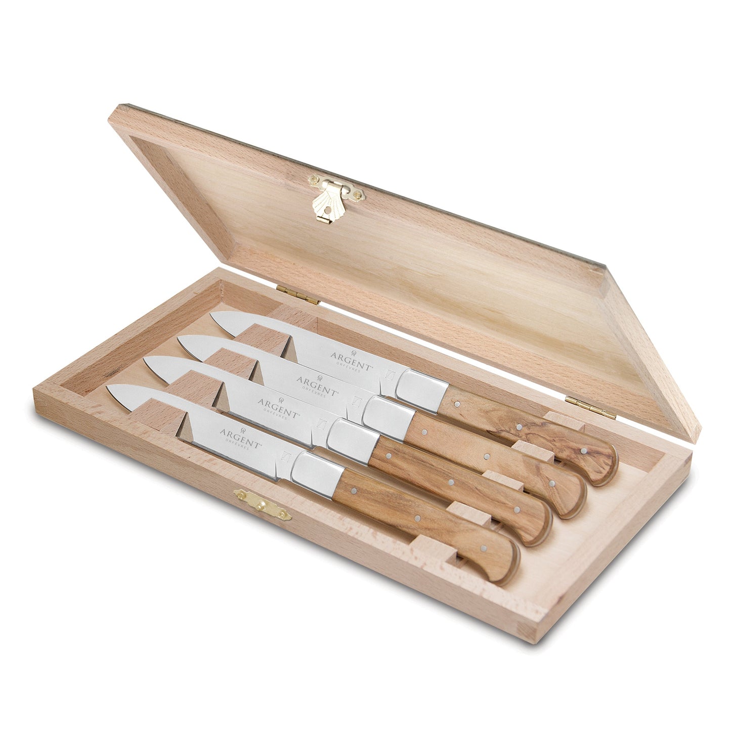 Argent Lynden Olive Wood Steak Knives, Set of 4