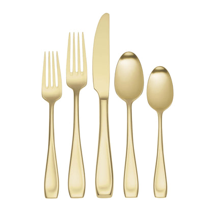 Moda Champagne Satin 20- Piece Flatware Set