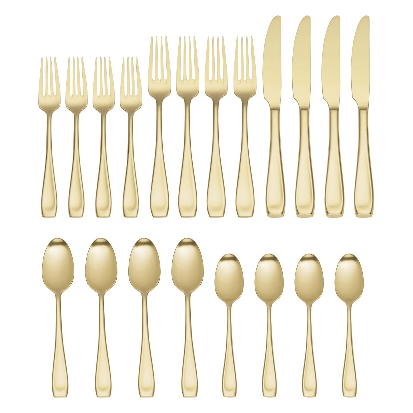 Moda Champagne Satin 20- Piece Flatware Set