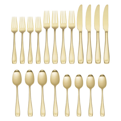 Moda Champagne Satin 20- Piece Flatware Set