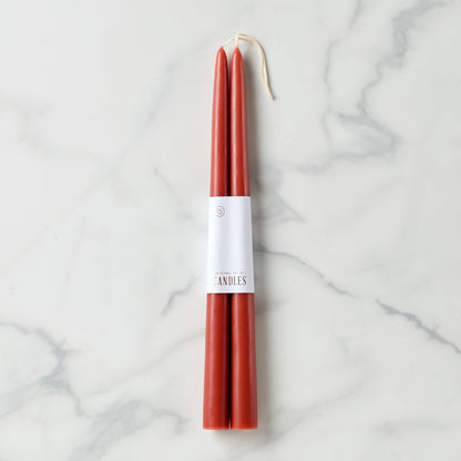Dipped Clay 12" Taper Candle, Set of 2