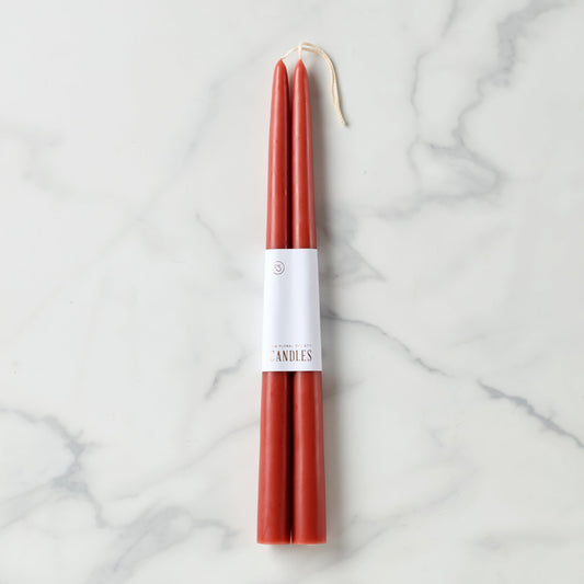 Dipped Clay 12" Taper Candle, Set of 2