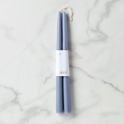 Dipped Heron 12" Taper Candle, Set of 2