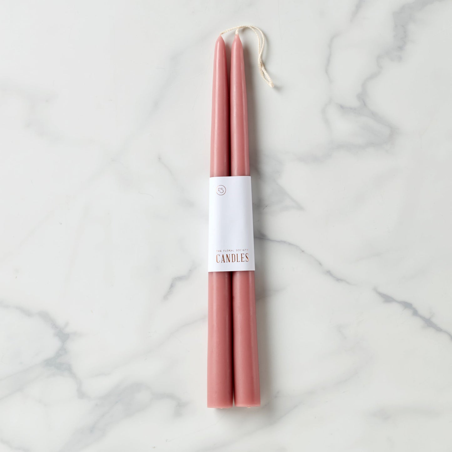 Dipped Rose 12" Taper Candle, Set of 2