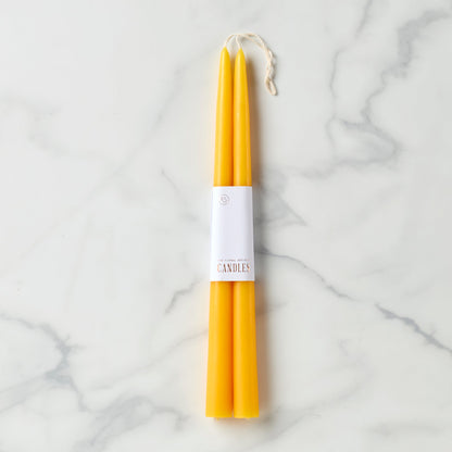 Dipped Saffron12" Taper Candle, Set of 2