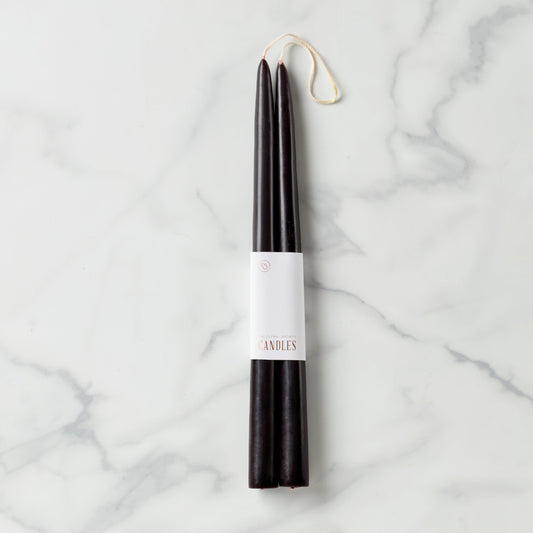 Dipped Smoke 12" Taper Candle, Set of 2