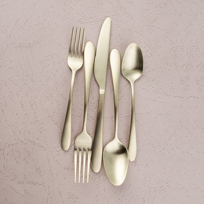 Poet Champagne Satin 20-Piece Flatware Set