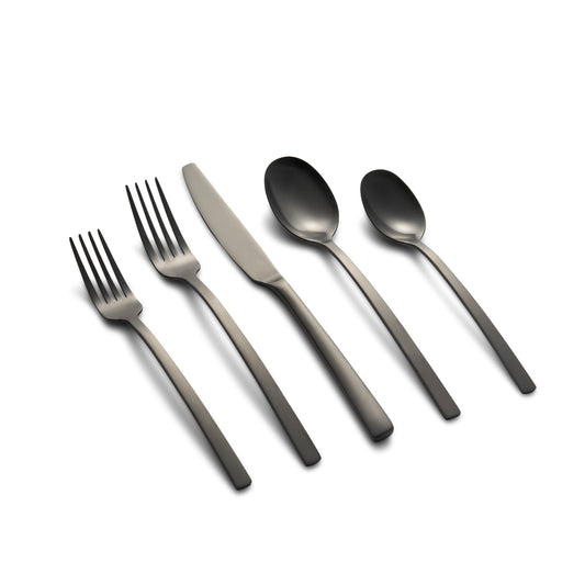 Beacon Black Satin 20-Piece Flatware Set