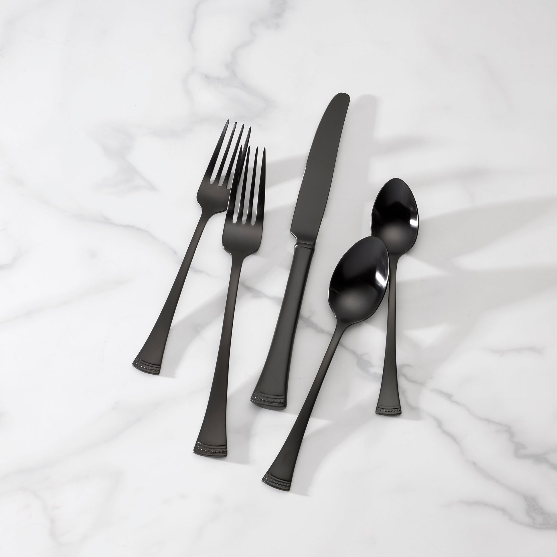Portola Black Satin 20-Piece Flatware Set
